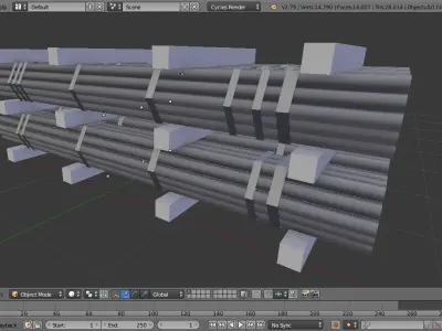 Steal beams  Free low-poly 3D model