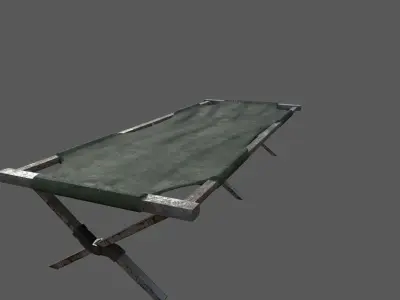 Military Bed 03 Low-poly 3D model