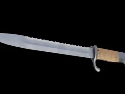 German bayonet Kurzes Seitengewehr 1898 kS98 Low-poly 3D model