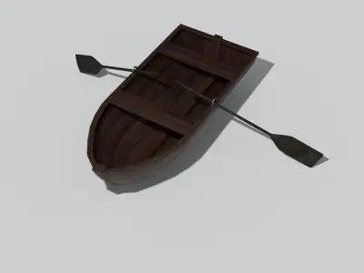 Wood Boat 3D model by neyova