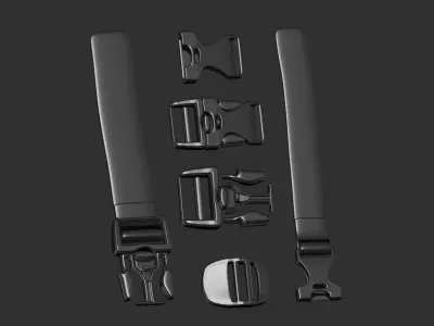 Brush for plastic buckles and straps 3D model