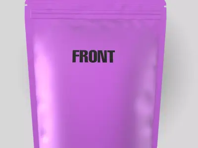 Stand up plastic pouch unwrapped 3D model