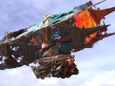 Grand Japanese Dragon zeppelin 3 3D model