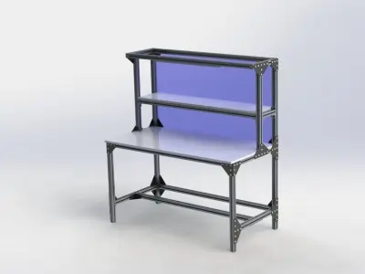 Industrial Working Desk Free 3D model