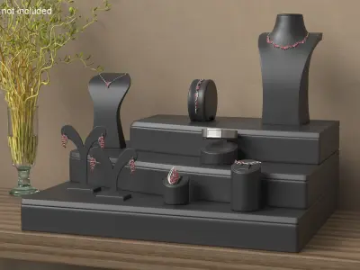  Display Case with Silver Jewelry 