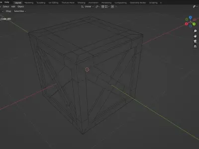 Wooden Crate Free low-poly 3D model