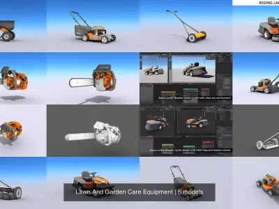  Lawn And Garden Care Equipment 3D Model Pack