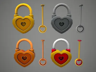 PADLOCK 1 CARTOON STYLIZED Low-poly 3D model