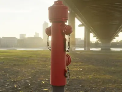 Red Fire Hydrant VAG Version 2 Low Poly Red 1 Low-poly 3D model