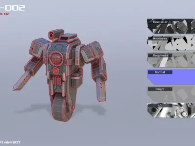 Scifi Mini bot Low-poly 3D model purchase