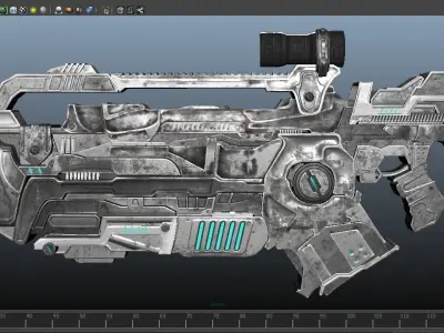 Machine Gun Concept Low-poly 3D model