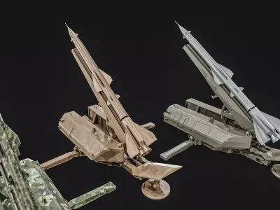 SA-2 Guideline Missile Low-poly 3D model
