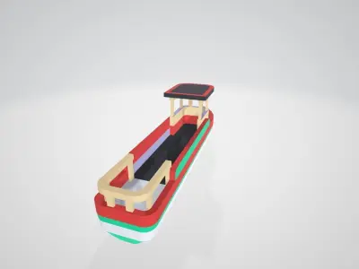 Minimalistic ship Low-poly 3D model