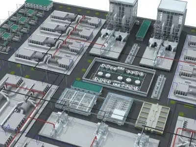 Energy Storage Electrical Power Substation 3D model