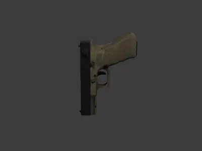 Low Poly Glock Pistol Game Ready 3D Handgun Free low-poly 3D model
