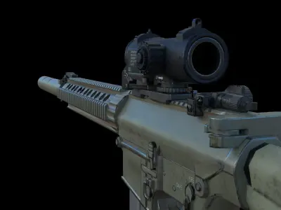 4X-1X Scope Low-poly 3D model