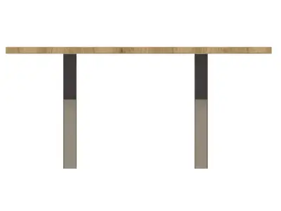 Modern Wooden Dining Table with Black Metal Legs  3D model