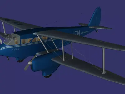 de Havilland DH 89 Dragon Rapide Free low-poly 3D model