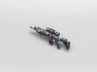 Futuristic Tactical Assault Rifle 3D Model 3D model buy