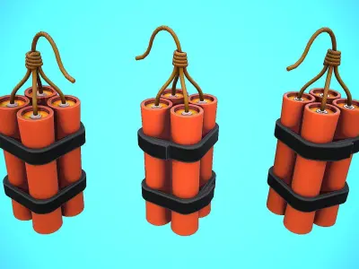 DYNAMITE CARTOON STYLIZED Low-poly 3D model