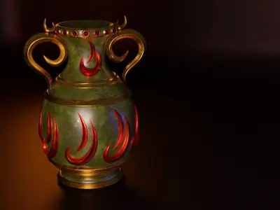 Antique Malachite Vase 3D model