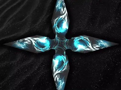 blue dragon ninja shuriken Free low-poly 3D model