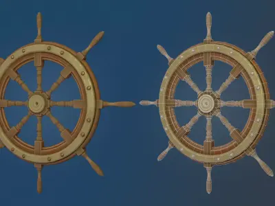 Ship rudder Low-poly 3D model