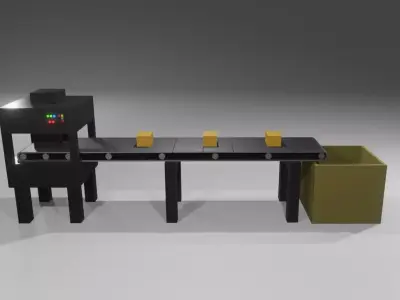 Machine Industrial - Line - Maquina Low-poly 3D model