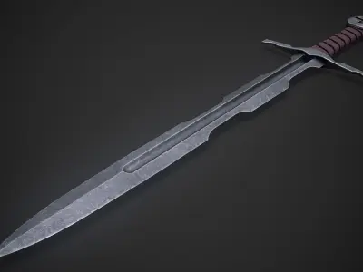 Templar Broadsword Low-poly 3D model