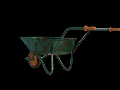Wheelborrow for Garden exterior design or game  Low-poly 3D model