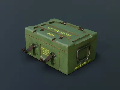 Army ammo box Low-poly 3D model