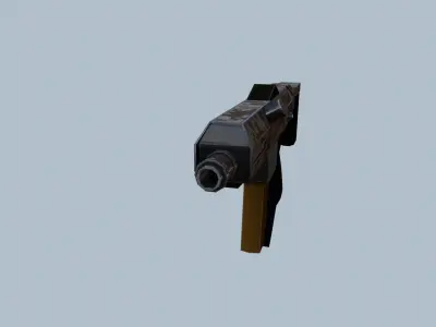Futuristic semimachinegun Low-poly 3D model