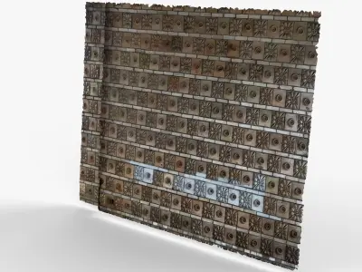 Scan Architectural decorative relief facade wall tiles Low-poly 3D model