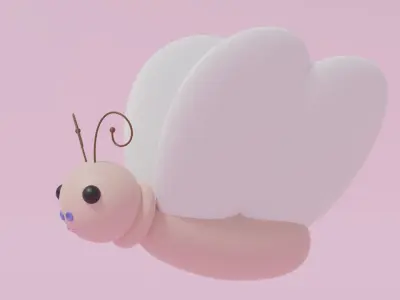 Cartoon Cute Butterfly 6 3D model