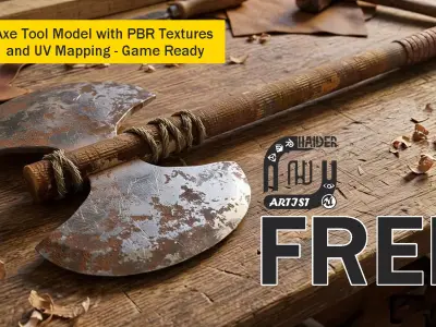 Axe Tool free Free low-poly 3D model