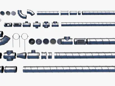 Ventilation System Low-poly 3D model