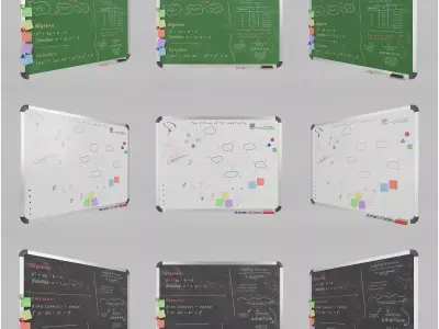 Metal Writing Board Trio Set 3D Model Pack