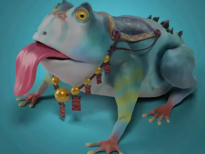 Stylized Royal Frog 3D model