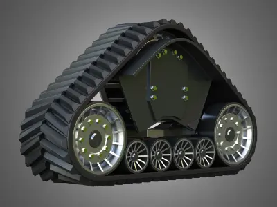  Rubber Track System 2 - Combine Harvester - Crawler Tractor  3D model