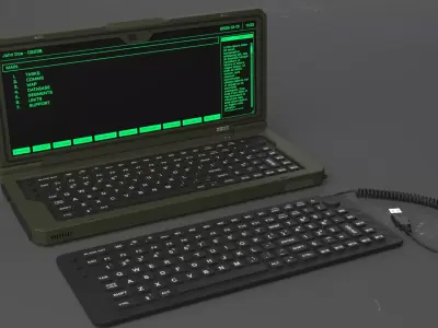 Rugged laptop 3D model