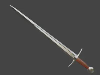 Medieval Sword Game-Ready 3D Model low poly Low-poly 3D model