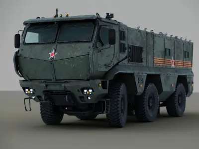 Kamaz Typhoon PBR GR Bonus Destroyed Version Included  Low-poly 3D model