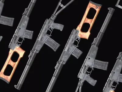 MILITARY Game Ready AS VAL and VSS 3D Model Pack