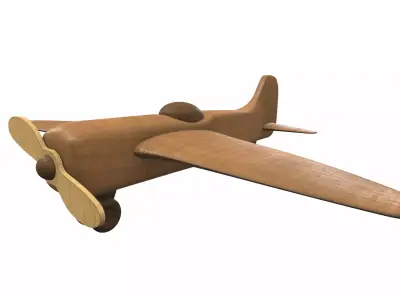 Free wooden airplane toy Free 3D model