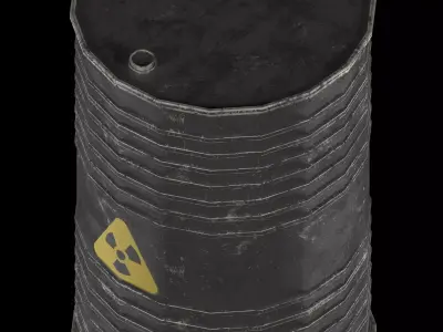 radiation danger oil barrel Low-poly 3D model