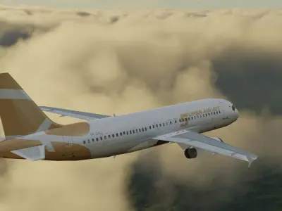 Airbus A320-232 Super Air Jet Low-poly 3D model