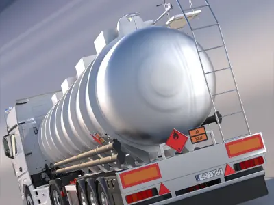 Mercedes Actros MP4 with ADR Tanker 3D model