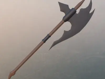 Battle Axe Low-poly 3D model 16