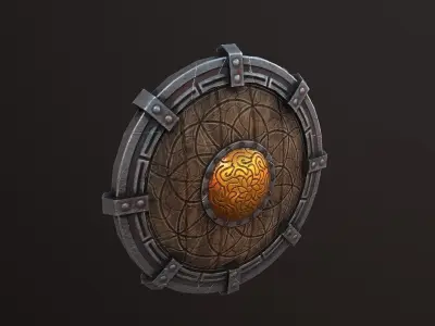 Round Shield Low-poly 3D model
