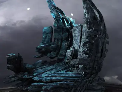 Ice Storm Planet Towers Ruin 1 3D model